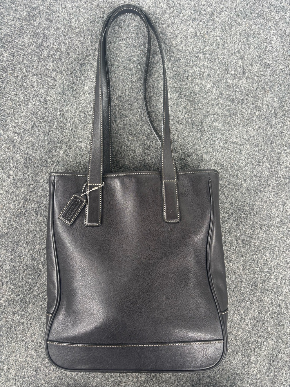 Coach Black Hamptons Leather Lunch Tote Shoulder Bag